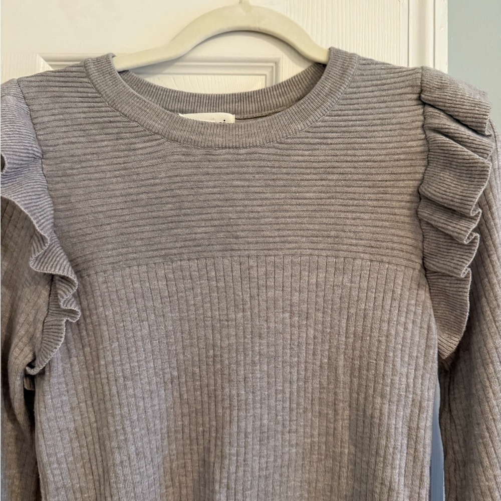 &Merci Gray Ruffled Sweater - Picture 2 of 7